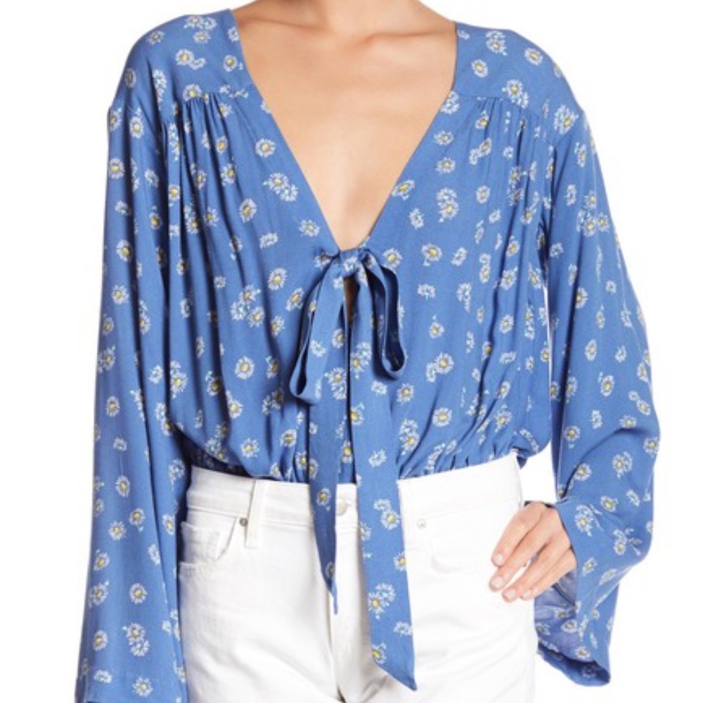 Free People Bell Sleeve Bodysuit